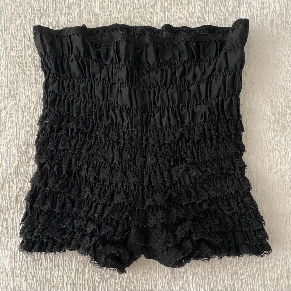 Vintage ruffle lace bloomers in black